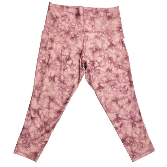 Athleta Salutation Stash Pocket II Printed 7/8 Tight Watercolor Print Size 1X - Picture 1 of 16